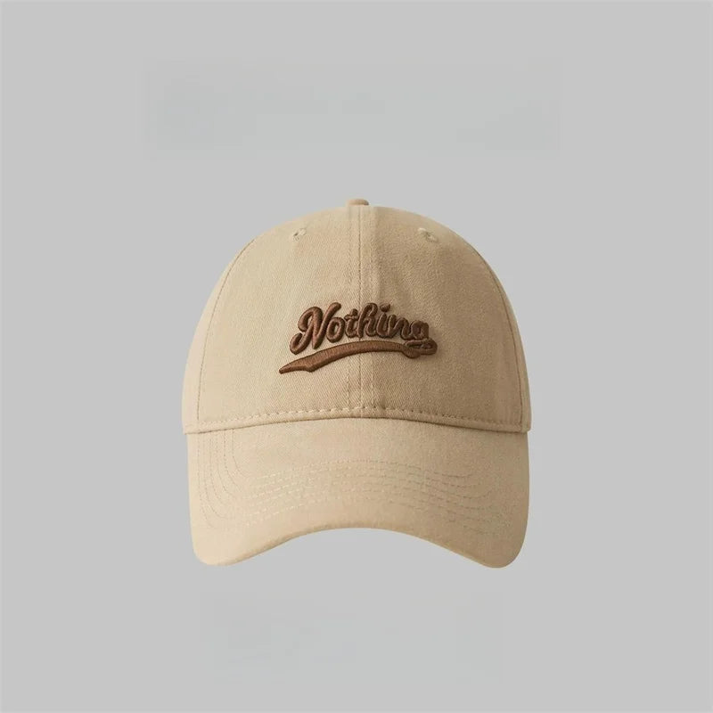 Letter Embroidery Baseball Hat Women Men Sunscreen Outdoor Sunshade Peaked Caps Solid Color Visors