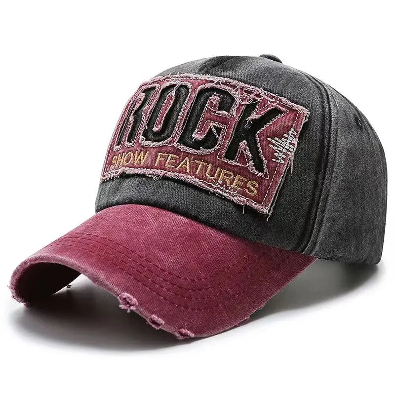 Letter Rock Embroidery Cotton Baseball Cap Men Women Gorras Snapback Outdoor Sport Sun Hat