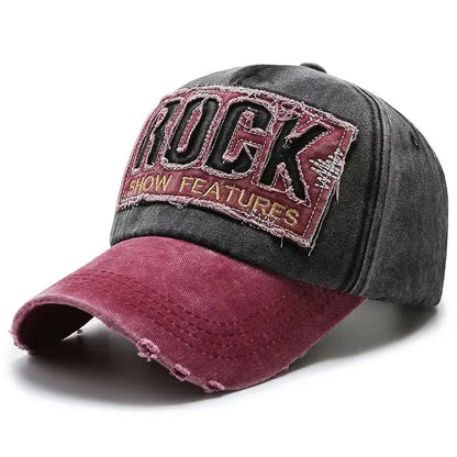 Letter Rock Embroidery Cotton Baseball Cap Men Women Gorras Snapback Outdoor Sport Sun Hat