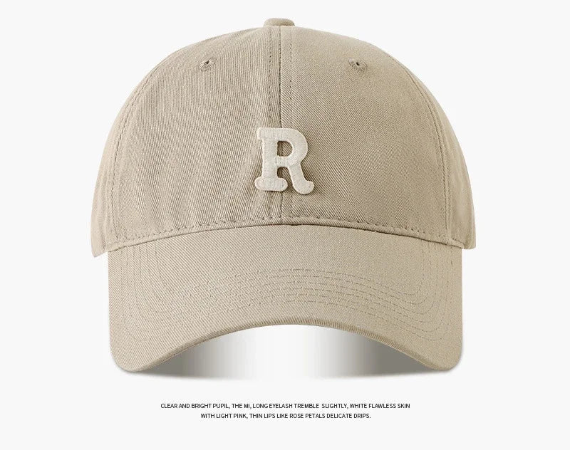 Large Head Circumference Baseball Cap Men S Women Dome Hat Soft Top 60 65cm Sun Protection Letter R