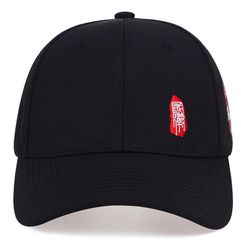 Baseball Cap Chinese Style Embroidery Sun Caps Men Women Unisex-Teens Embroidered Snapback Flat Hip