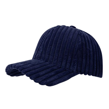 Winter Warm Corduroy Baseball Caps Men Women Solid Color Kpop Retro Adjustable Snapback Hats Trucker