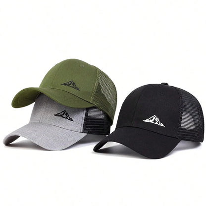 Unisex Mountain Range Embroidery Baseball Net Caps Spring Summer Outdoor Adjustable Casual Hats