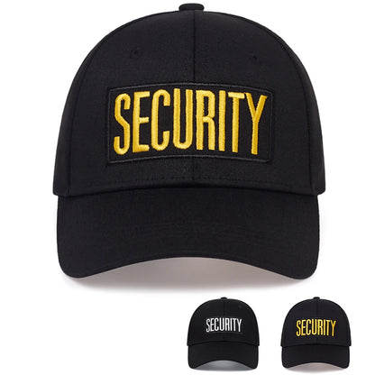Unisex Security Letter Embroidery Baseball Caps Spring Autumn Outdoor Adjustable Casual Hats
