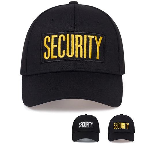Unisex Security Letter Embroidery Baseball Caps Spring Autumn Outdoor Adjustable Casual Hats
