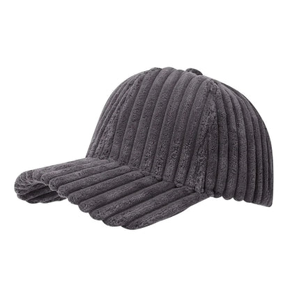 Winter Warm Corduroy Baseball Caps Men Women Solid Color Kpop Retro Adjustable Snapback Hats Trucker