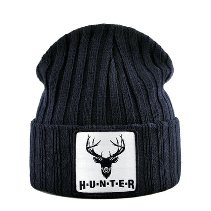 Knitted Skullies Beanie With Animals Patch Men Women Outdoor Casual Sport Hats Autumn Winter Solid Color Hip Hop Beanies
