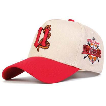 Unisex U Letter Snake Embroidery Baseball Caps Spring Autumn Outdoor Adjustable Casual Hats Hip Hop