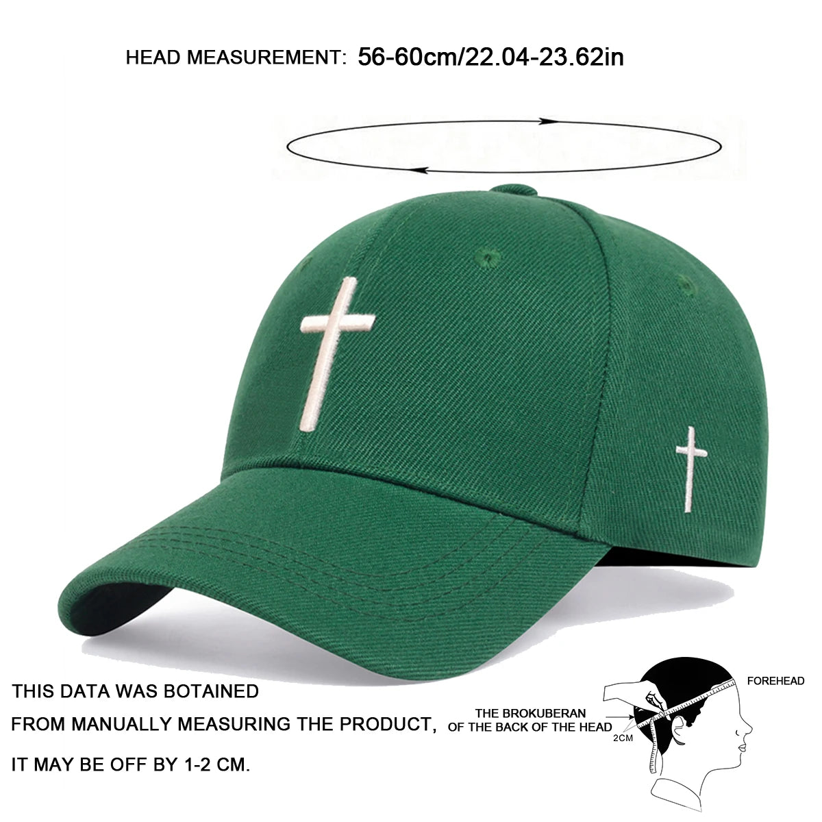 Unisex Cross Embroidery Baseball Cap Adjustable Golf Hat Cotton Snapback Caps Casquette Hats Casual