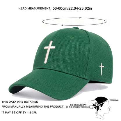 Unisex Cross Embroidery Baseball Cap Adjustable Golf Hat Cotton Snapback Caps Casquette Hats Casual