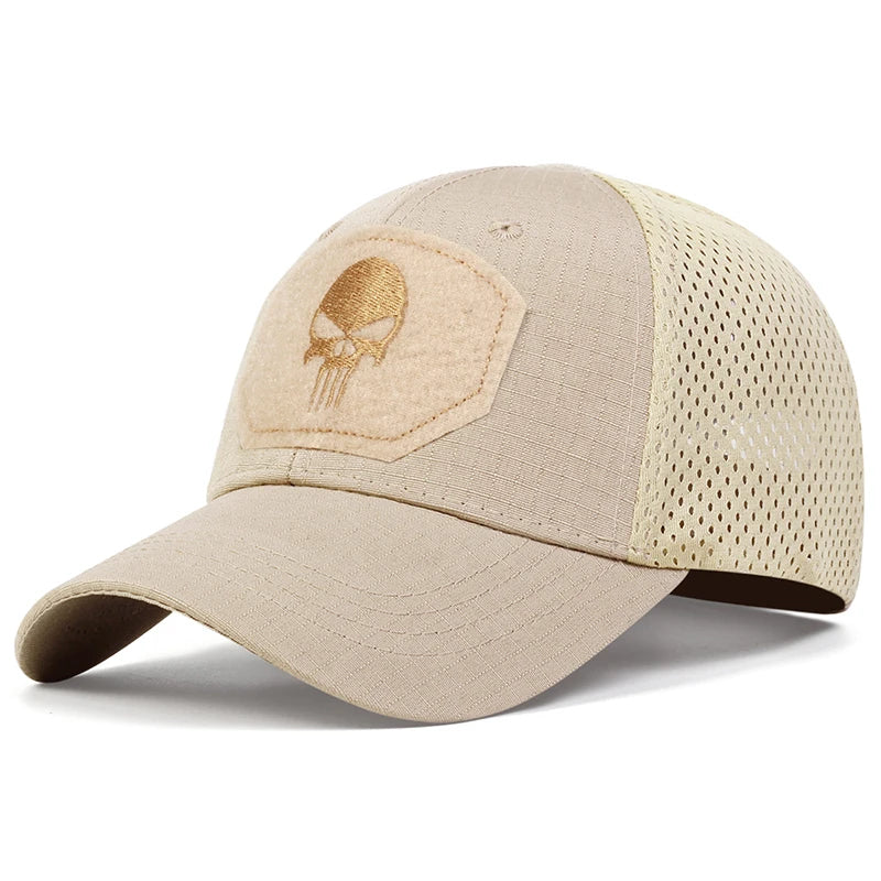 Unisex Skull Embroidered Top Patch Breathable Baseball Caps Spring Autumn Outdoor Adjustable Casual