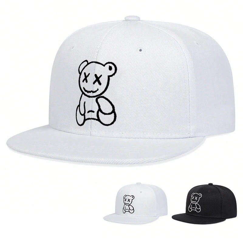 Unisex Xx Little Bear Embroidery Hip-Hop Hats Spring Autumn Adjustable Casual Snapback Baseball Caps