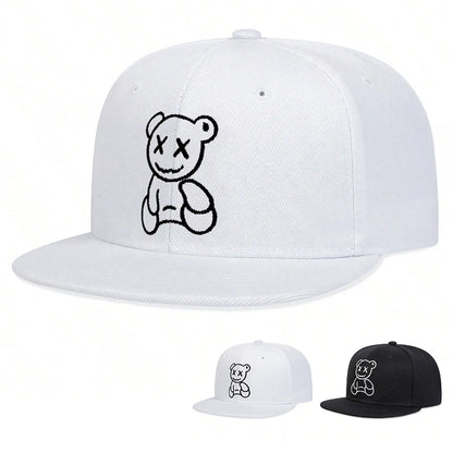 Unisex Xx Little Bear Embroidery Hip-Hop Hats Spring Autumn Adjustable Casual Snapback Baseball Caps