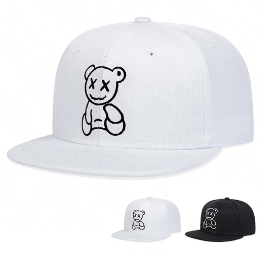 Unisex Xx Little Bear Embroidery Hip-Hop Hats Spring Autumn Adjustable Casual Snapback Baseball Caps