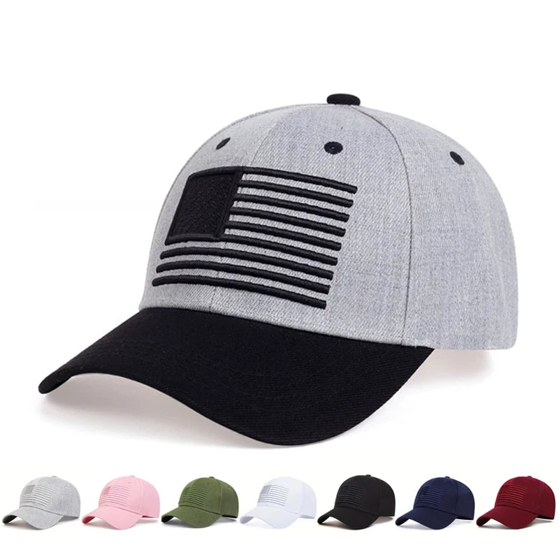 Cotton Baseball Cap Men Tactical Army Military Dad Hat American Usa Flag Hip Hop Sport Trucker Caps