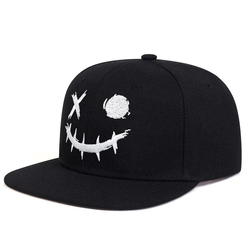 Unisex Personality Ghost Expression Embroidery Hip-Hop Hats Outdoor Adjustable Casual Baseball Caps