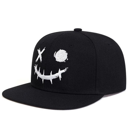 Unisex Personality Ghost Expression Embroidery Hip-Hop Hats Outdoor Adjustable Casual Baseball Caps