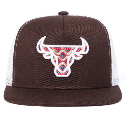 Unisex Ox Head Embroidery Hip-Hop Net Hats Spring Summer Outdoor Adjustable Casual Baseball Caps