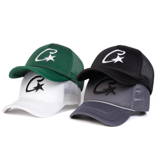 Unisex C Letter Pentagram Embroidery Baseball Net Caps Spring Summer Outdoor Adjustable Casual Hats