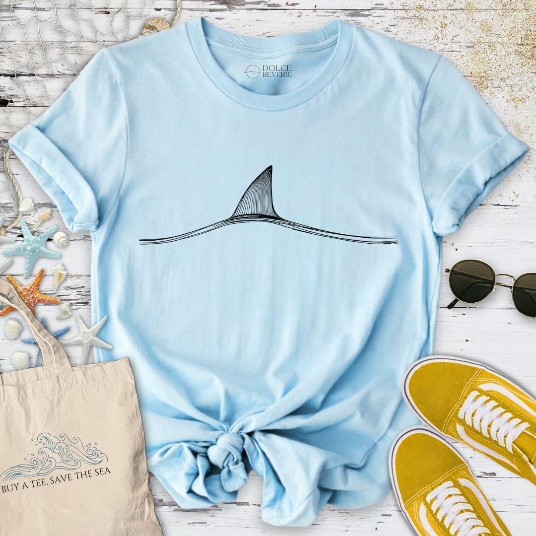 Shark Fin Line Art T-Shirt