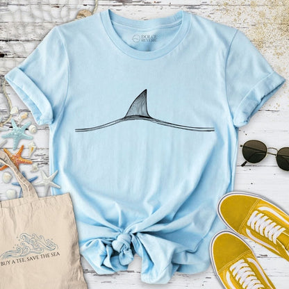 Shark Fin Line Art T-Shirt