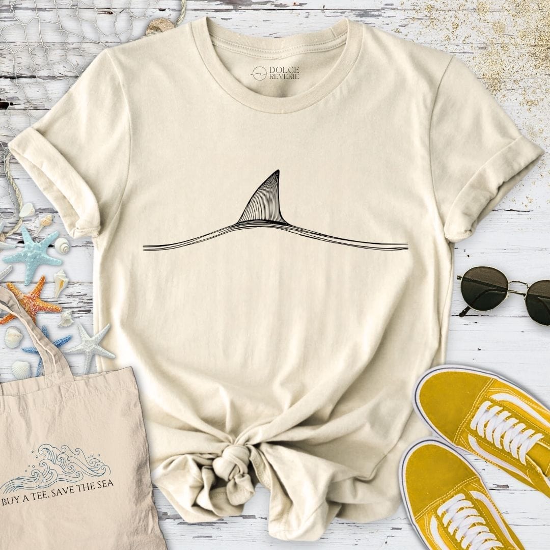 Shark Fin Line Art T-Shirt